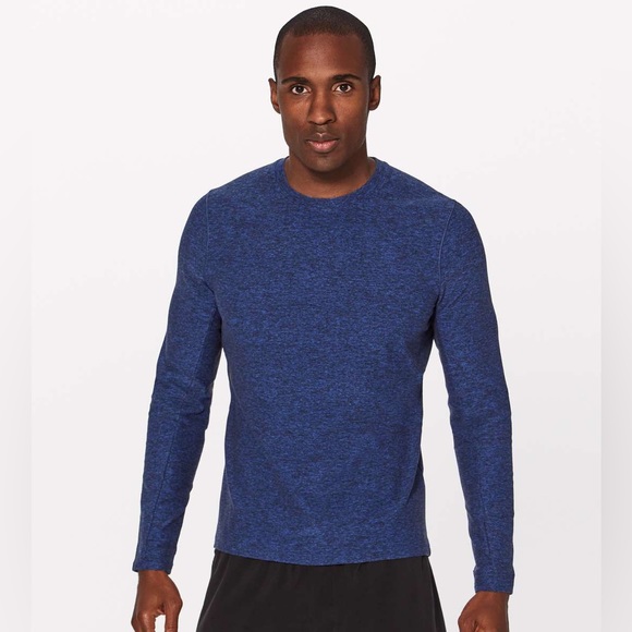 lululemon athletica Other - Lululemon Surge Warm Long Sleeve in Heathered Cerulean Blue / Black XL